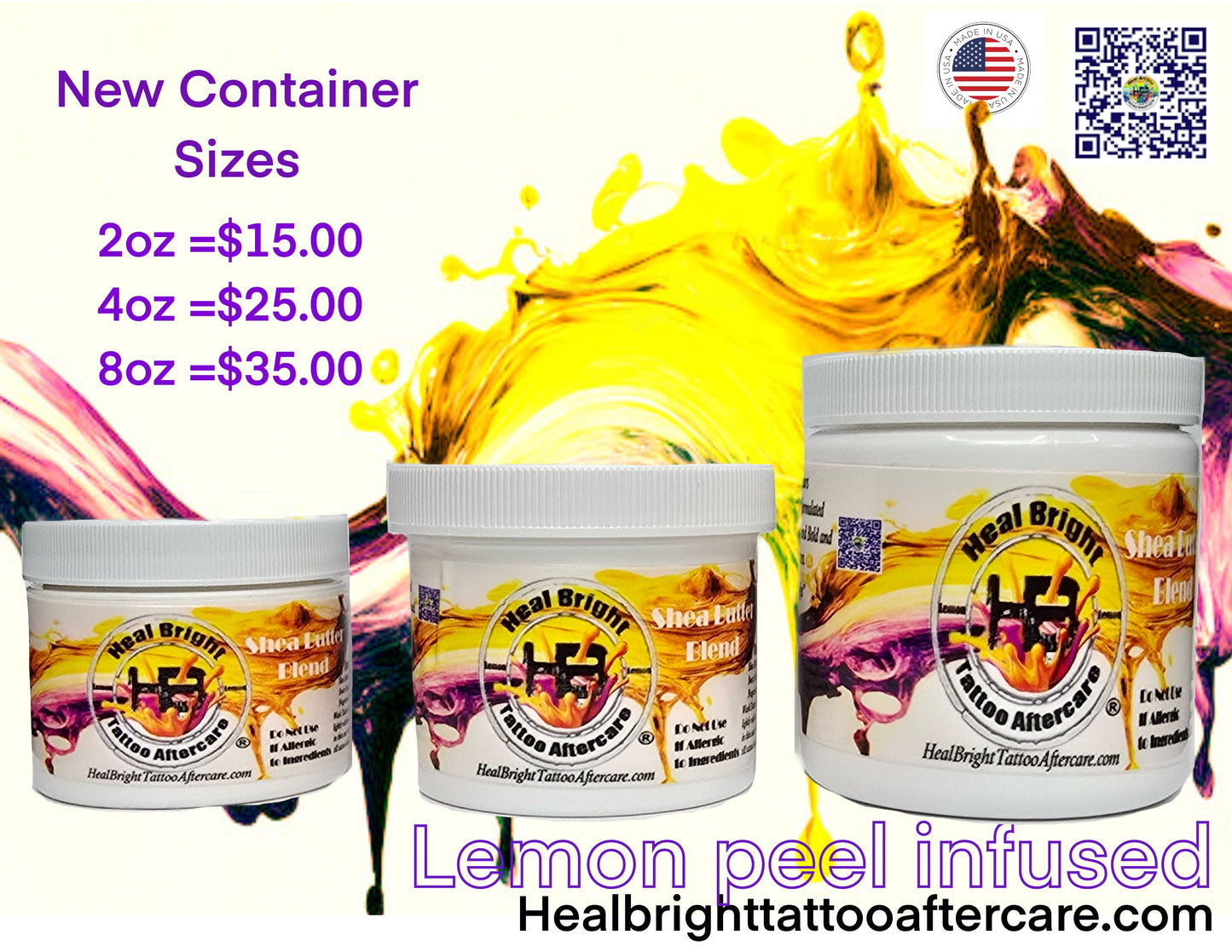 Lemon Infused Shea Butter 2oz Single Container