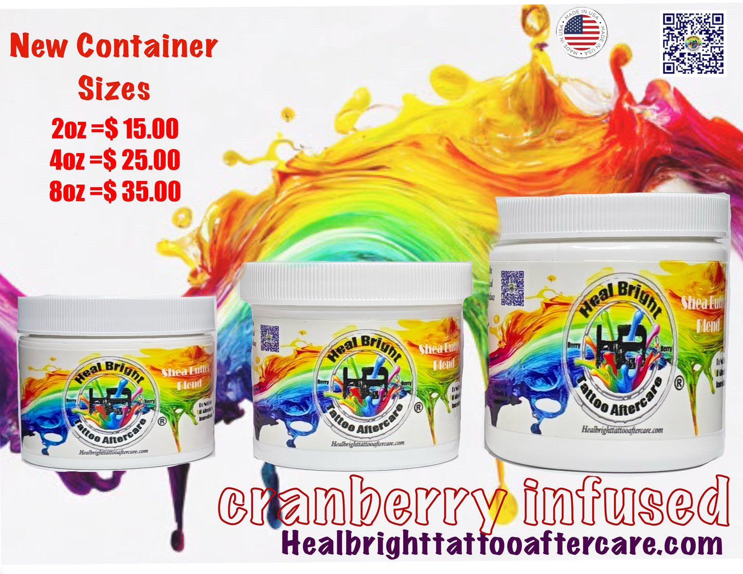 Cranberry Infused Shea Butter 8oz single container
